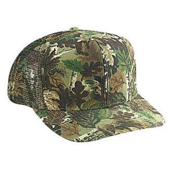OTTO CAP Camouflage 6 Panel Mid Profile Mesh Back Trucker Hat Thumbnail