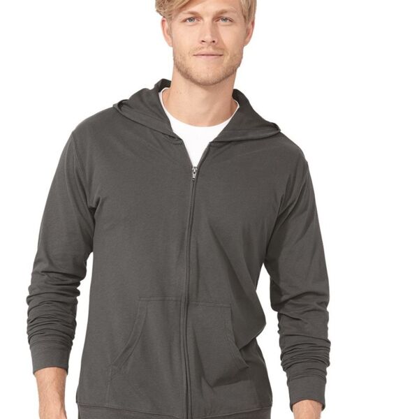 Sueded Long Sleeve Hooded Full Zip Thumbnail